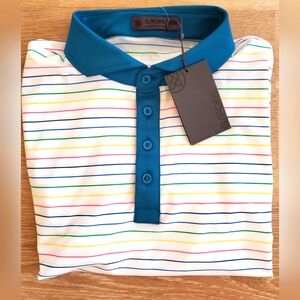 G/Fore Club Pencil Stripe Tech Jersey Golf Polo Shirt Multicolor XXL $120 - NWT